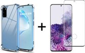 Samsung S20 Hoesje - Samsung Galaxy S20 hoesje shock proof case hoes hoesjes cover transparant - Full Cover - 1x Samsung S20 screenprotector