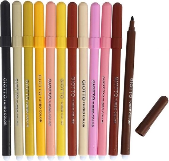 Étui 12 crayons de couleur tons de peau - Giotto - Plastique