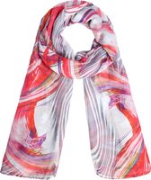 Comfortabele gekleurde sjaal met een fantasiepatroon in diverse tinten. Voor uzelf of Bestel Een Kado