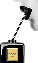 Luxe Wanddecoratie - Fotokunst 'Chanel Fashion Drink'- Hoogste kwaliteit Plexiglas - Blind Aluminium Ophangsysteem - 60 x 90 - Akoestisch en UV Werend - inclusief verzending  -