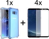 Samsung S8 Hoesje - Samsung Galaxy S8 hoesje shock proof case hoes hoesjes cover transparant - Full Cover - 4x Samsung S8 screenprotector