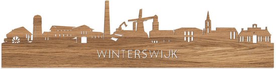 Skyline Winterswijk Eikenhout - 80 cm - Woondecoratie - Wanddecoratie - Meer steden beschikbaar - Woonkamer idee - City Art - Steden kunst - Cadeau voor hem - Cadeau voor haar - Jubileum - Trouwerij - WoodWideCities