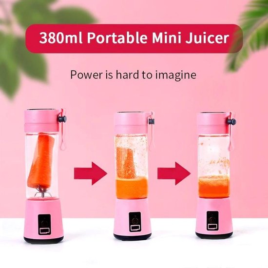 DrPhone V7 - Draagbare Blender - Mixer / Shaker - 2000 mAh Accu - 380ml - Roze van DrPhone — afbeelding 2