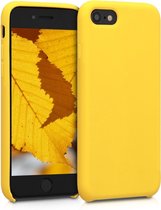 kwmobile telefoonhoesje geschikt voor Apple iPhone SE (2022) / iPhone SE (2020) / iPhone 8 / iPhone 7 - Hoesje met siliconen coating - Smartphone case in stralend geel