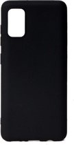 Siliconen back cover case - Geschikt voor Samsung Galaxy A51 hoesje - zwart