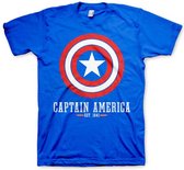 Tshirt Homme Marvel Captain America -M- Logo Blauw