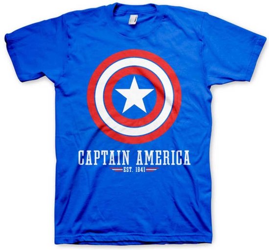 Foto: Marvel captain america heren tshirt m logo blauw