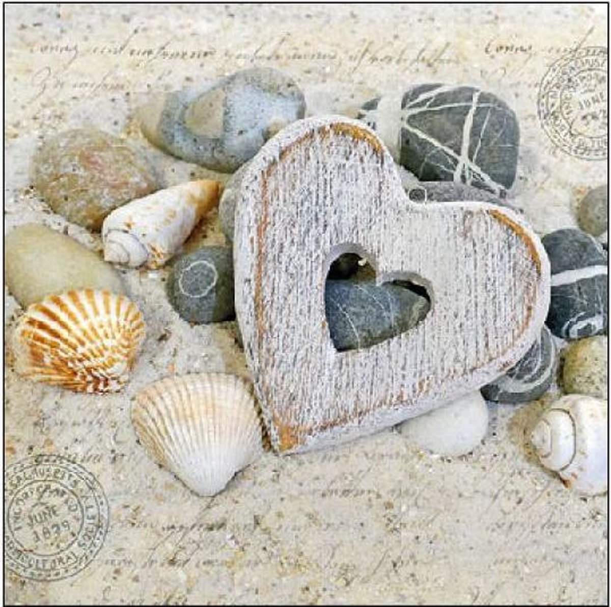 Ambiente - Servetten - 25 x 25 cm - Heart and Stones