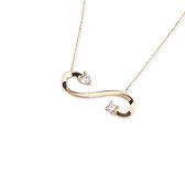 Hemels juwelier- 14k geelgouden ketting met hanger- Dames- Goud- HML512 - Cadeautje- Oneindigheid