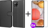 HGA Telefoonhoesje - Book Case - Geschikt Voor Samsung Galaxy A42 5G - Zwart En Black