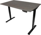 Zit-sta bureau 120x80 cm. – Elektrisch verstelbaar – 2-motorig + display – Frame: zwart – Blad: Logan eik