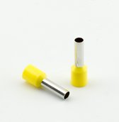 Aderhuls 6mm2 enkel geel, 12mm lang aderhulzen, draad eind hulz kabelschoen adereindhuls 100stuks