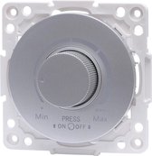 LED Dimmer - Igna Jura - Inbouw - Rond - Kunststof - Enkel Knop - 3-100W - Zilver