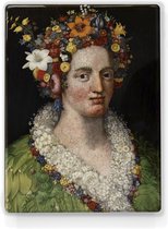 Flora - Giuseppe Arcimboldo - 19,5 x 26 cm - Niet van echt te onderscheiden schilderijtje op hout - Mooier dan een print op canvas - Laqueprint.