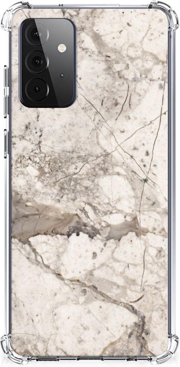 Samsung Galaxy A72 4G/5G Anti-Shock Hoesje Marmer Beige