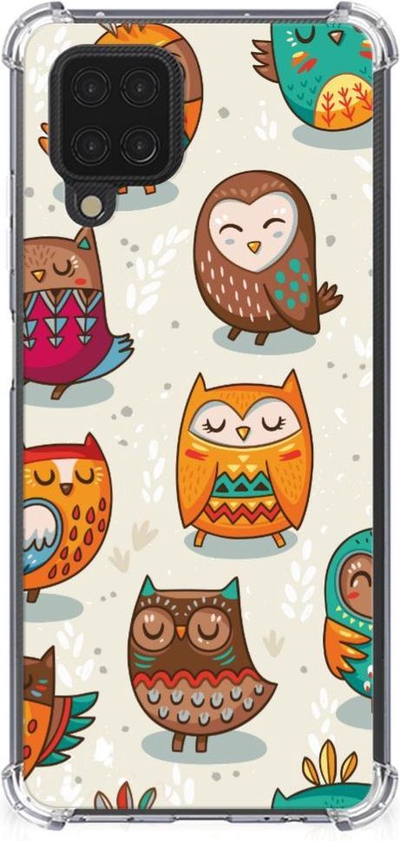 Samsung Galaxy A12 Case Anti-shock Vrolijke Uilen