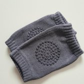 Hii You Baby kniebeschermers - 2 paar-  Kruipbeschermers - Grijs - Baby - Antislip leren kruipen - Broek of Maillot beschermer