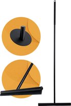 HouseLife Vloertrekker met Steel - zwart - 136 cm lang - 40 cm brede wisser - Vloerwisser – Vloertrekker badkamer - inclusief zelfklevend haakje