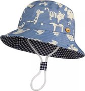 Bucket hat - Kind - Jungle - Blauw - 48-50cm - 1 t/m 3 jaar - Zonnehoedje - UV