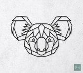 Laserfabrique Wanddecoratie - Geometrische Koala - Medium - Zwart - Geometrische dieren en vormen - Houten dieren - Muurdecoratie - Line art - Wall art