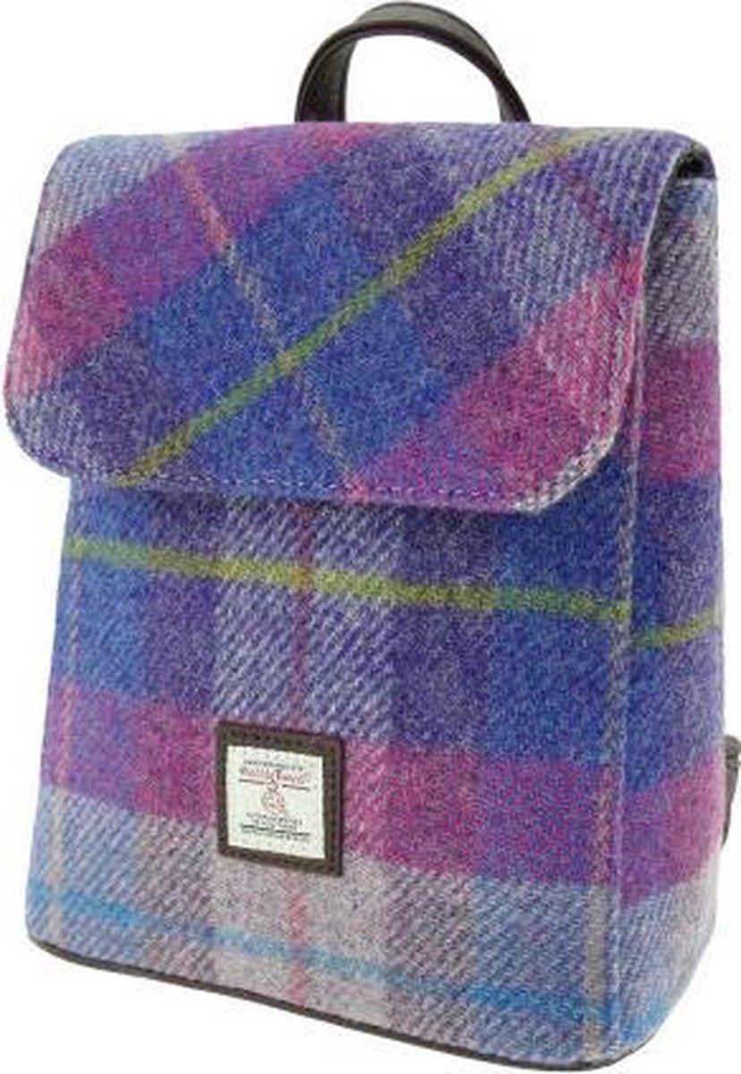 Glen Appin Mini rugzak Tummel Purple/Pink Tartan - Echte Harris Tweed - Made in Scotland