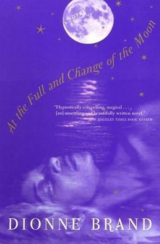 Boek 'At the Full and Change of the Moon' met een vrouw op de voorkant onder een maan.
