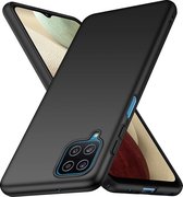 Color Backcover Hoesje Geschikt Voor Samsung Galaxy A12 hoesje - Zwart - Galaxy A12 TPU siliconen hoesje