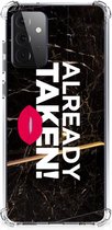 GSM Hoesje Geschikt voor Samsung Galaxy A72 4G/5G Leuk Telefoonhoesje met transparante rand Already Taken Black