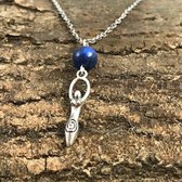 Wellness-House | Keting Fertility Lapis Lazuli | Fertility Godin | Lapislazuli | Verzilverde Ketting | Zen | Bewustwording | Innerlijke Rust