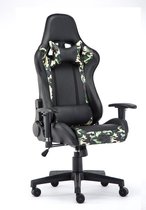 Gamestoel Zwart Camouflage verstelbaar LW Collection - Verstelbare Bureaustoel - Gamingstoel - bureaustoel voor volwassenen ergonomisch - Racingstoel