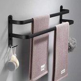 Zwarte handdoekrek Twin 30 cm - Handdoekhouder- Badkamer rek- Handdoekrek - Zwarte handdoekenhouder