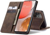 Caseme - Samsung Galaxy A72 5G - Retro Wallet hoesje - Coffee