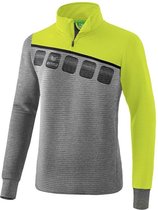 Erima Teamline 5-C Trainingstop Kind Grijs Melange-Lime Pop-Zwart Maat 140