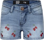 Jogg jeans shorts met kersen print   - Maat 140