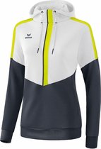 Erima Squad Sweatshirt Met Capuchon Dames Wit-Slate Grijs-Lime Maat 36