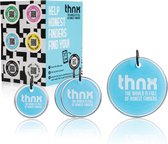 thnx tags - smart family pack XL - Veilige QR code - Bagage/Kofferlabel/Sleutelhanger - 5 stuks  - Blauw