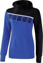 Erima Teamline 5-C Sweatshirt met Capuchon Dames New Royal-Zwart-Wit Maat 48