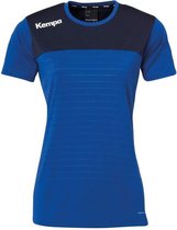 Kempa Emotion 2.0 Shirt Korte Mouw Dames Royal Blauw-Marine Blauw Maat XL