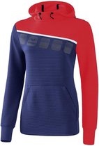 Erima Teamline 5-C Sweatshirt met Capuchon Dames New Navy-Rood-Wit Maat 48