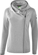 Erima Essential Sweatjack met Capuchon Dames Licht Grijs Melange-Zwart Maat 48