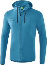 Erima Essential Sweatjack met Capuchon Oriental Blue-Colonial Blue Maat M