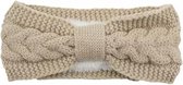 Winterhoofdband-Cross Haarband-Gebreide Hoofdband-Gevlochten Hoofdband- Beige