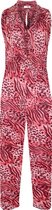 Dames jumpsuit panterprint roze one size
