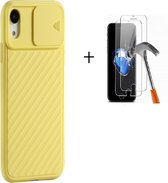 GSMNed – iPhone XR Geel  – hoogwaardig siliconen Case Geel – iPhone XR Geel – hoesje voor iPhone Geel – shockproof – camera bescherming – met screenprotector iPhone XR