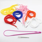 6 Stuks Hoodie Cord Vervanging 140cm Trekkoord Cord Rope met gereedschap (Threader Tools), voor Broek, Hoodies of Schoenveter