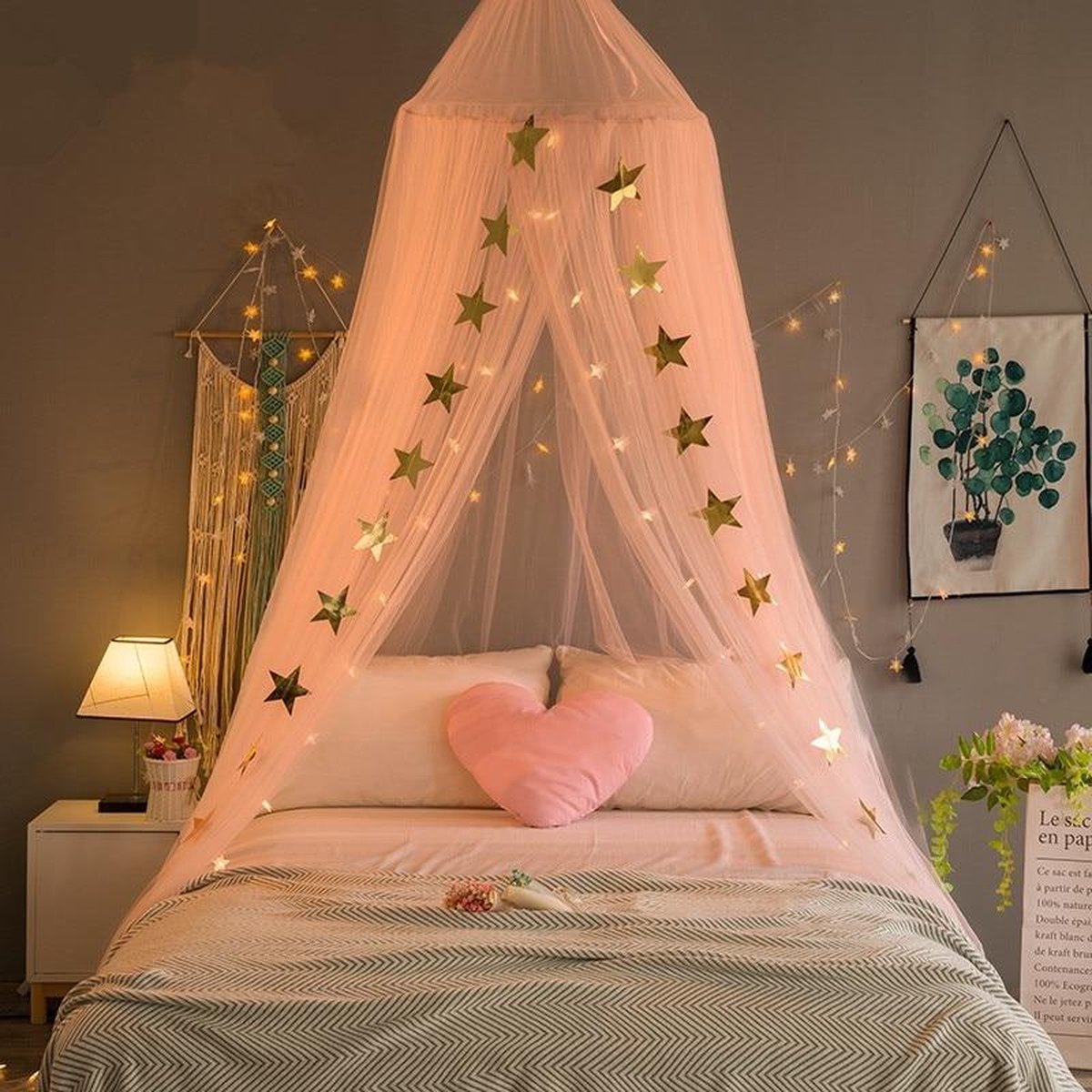 Rvs 4 Hoek Bed Luifel Frame Klamboe Beugel Voor Zilver