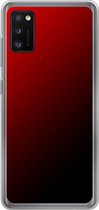 Samsung Galaxy A41 - Smart cover - Zwart Rood - Transparante zijkanten