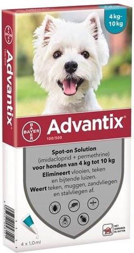 Bayer Advantix Vlooien & Teken Pipetten - Hond 10 tot 25kg - 6 stuks - Advantix