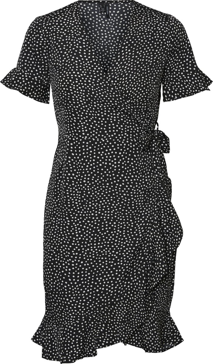 VERO MODA VMHENNA 2/4 WRAP FRILL DRESS NOOS Dames Wikkeljurk - Maat M