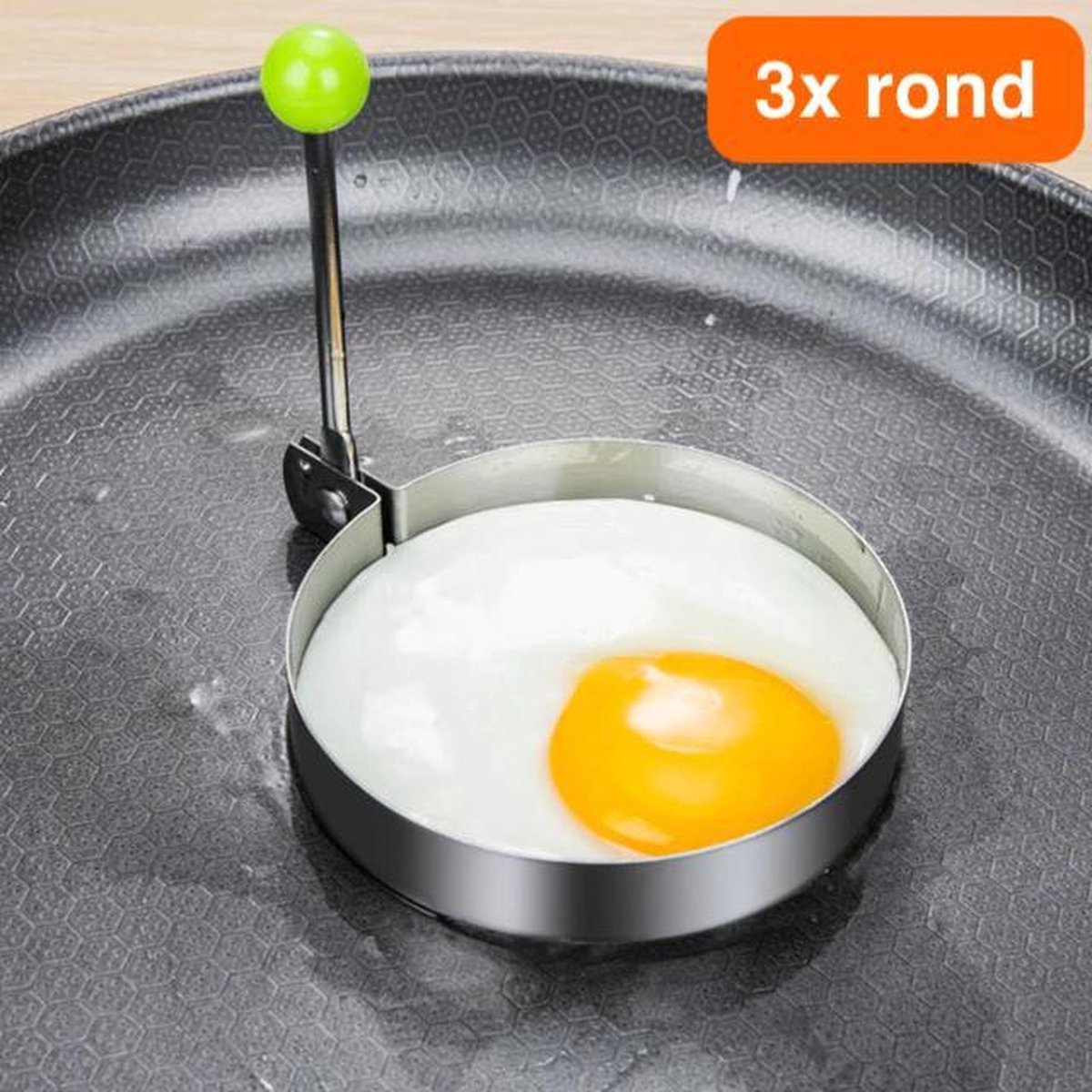 Ei vorm – 3 stuks – pannenkoeken vorm – Ei frame – ei ring – Pancake – Bak ring – Egg bakvorm - Omelettes - RVS
